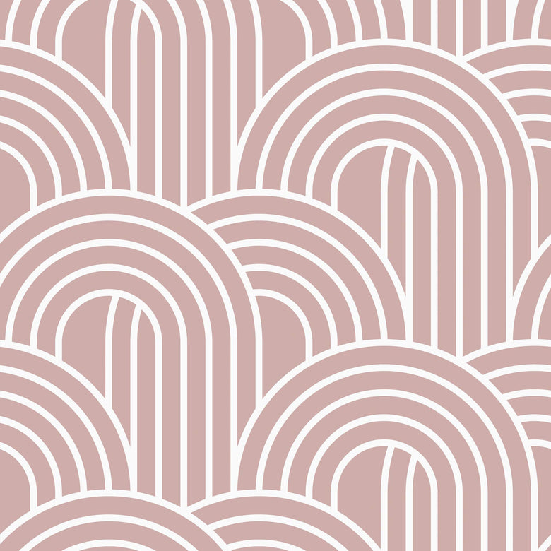 Sample of Wave After Wave Wallpaper in Dusky Pink