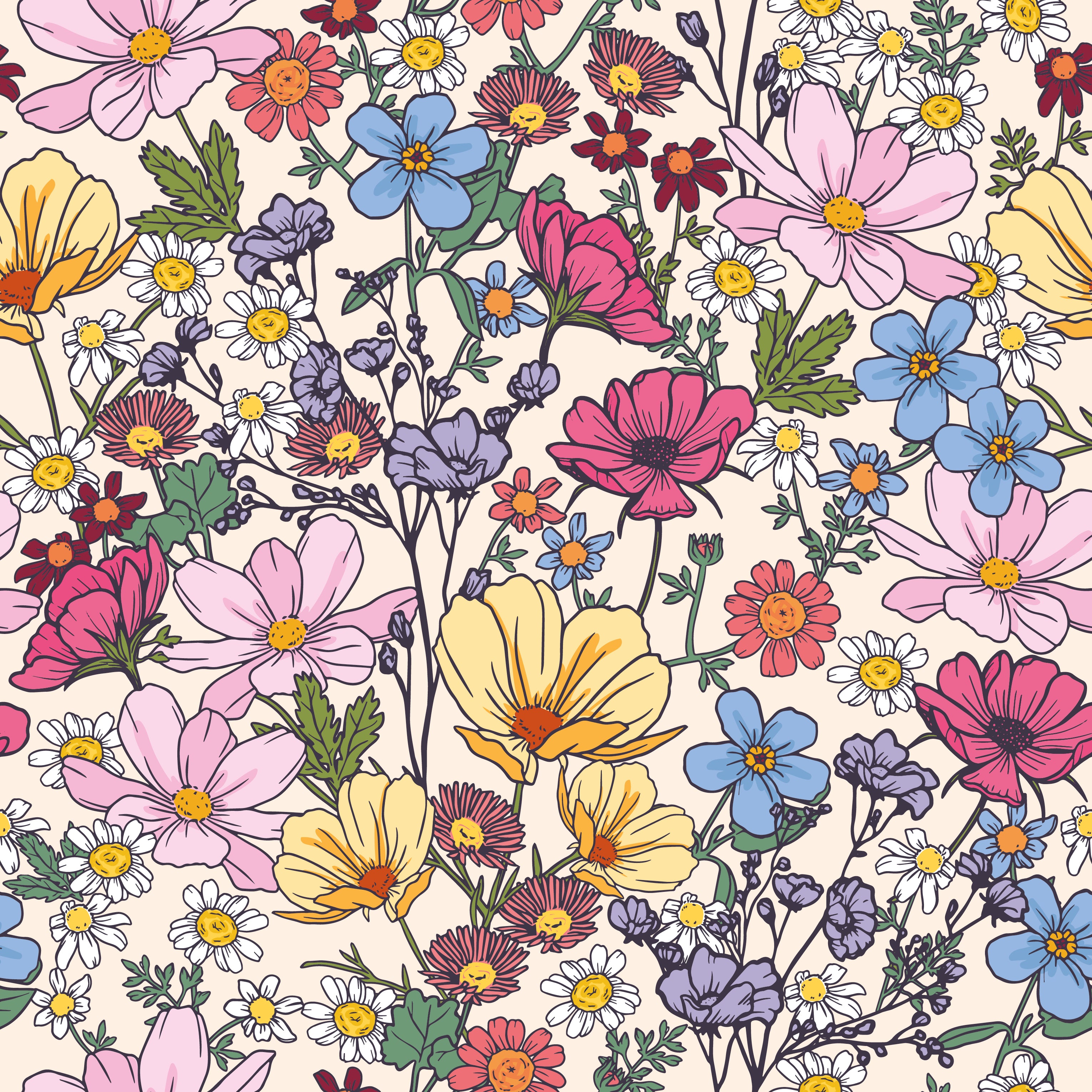 Wildflower Wallpaper - Magnolia