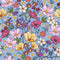 Wildflower meadow wallpaper design on blue background
