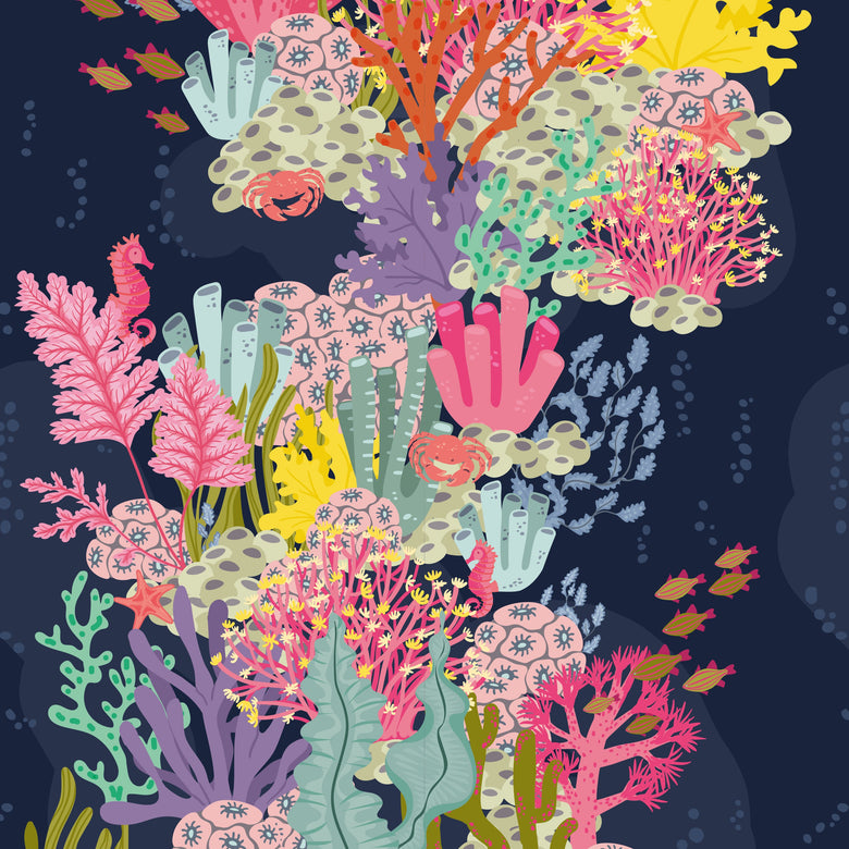 Sample of Friends of the Sea Wallpaper in Brights on Royal Navy