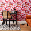Wild at Heart Wallpaper in Shades of Orange and Pink on Palma Violet