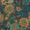 Sample of Pandora Wallpaper in Emerald, teal and ochre
