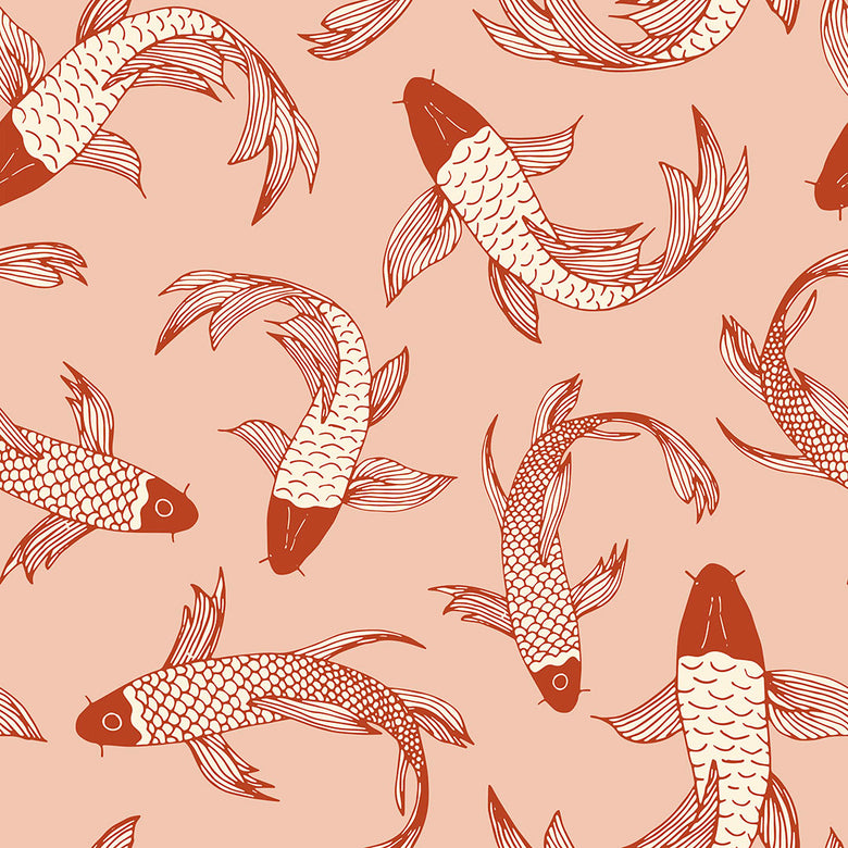 Sample of Carpe Diem Wallpaper in Pink, Red and Ivory