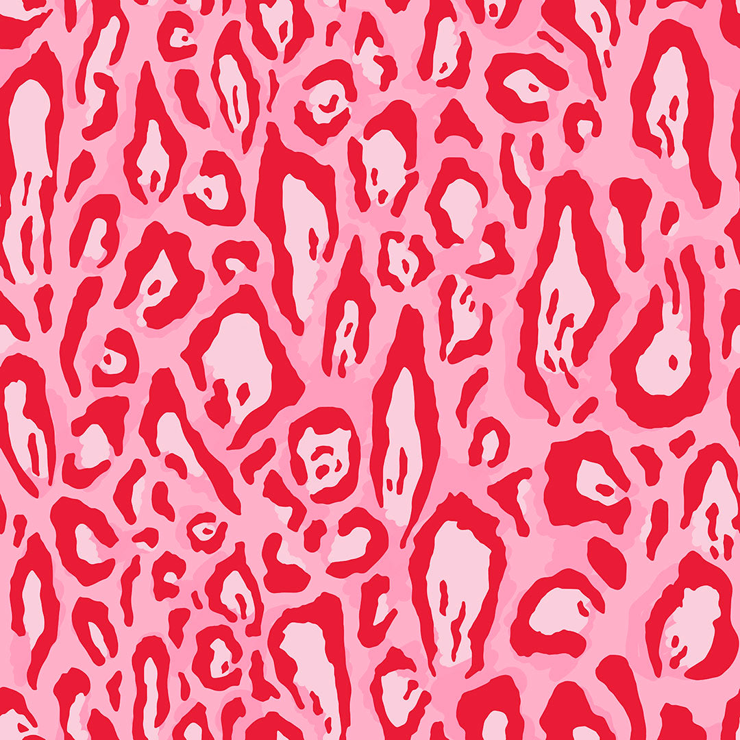 Sample of Animal Instinct Wallpaper in Candy Pink and Red