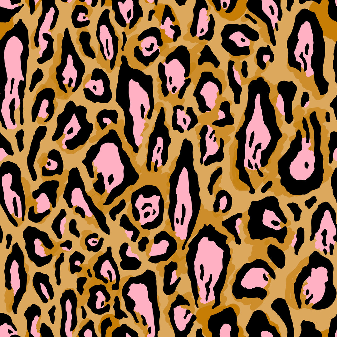 Animal Instinct Wallpaper in Ochre and Pink