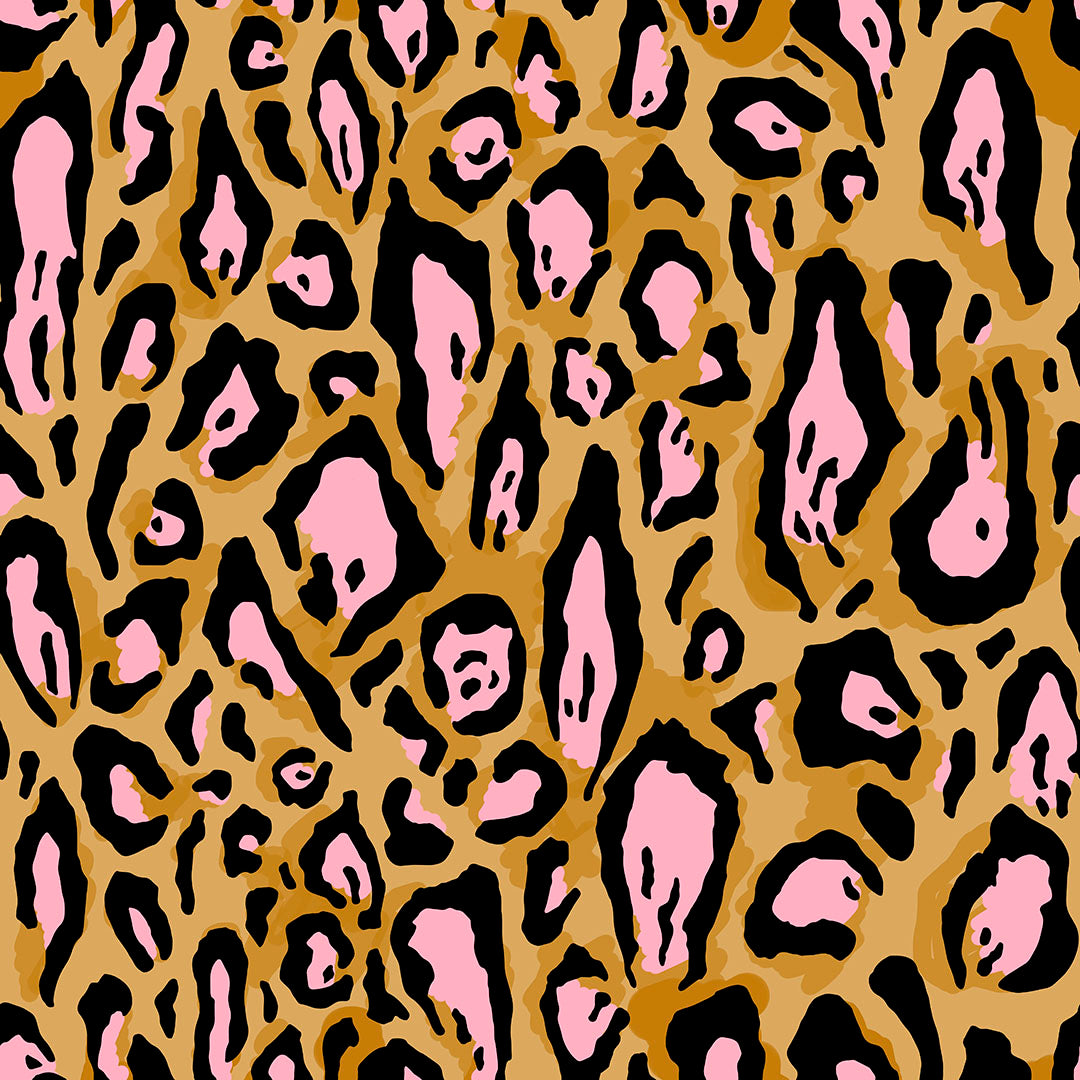 Sample of Animal Instinct Wallpaper in Ochre and Pink