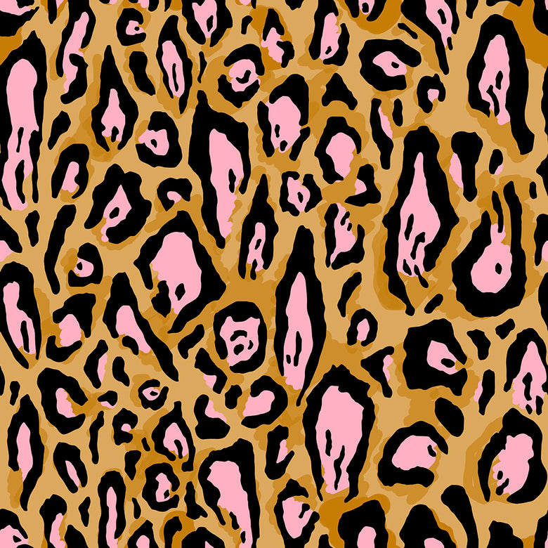 Sample of Animal Instinct Wallpaper in Ochre and Pink