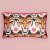 Tigerlily Cushion in Emerald Green, Pink and Orange