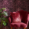Lady Leopard Cushion in Bold Burgundy