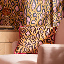 Pink and Ochre Leopard Skin Cushion