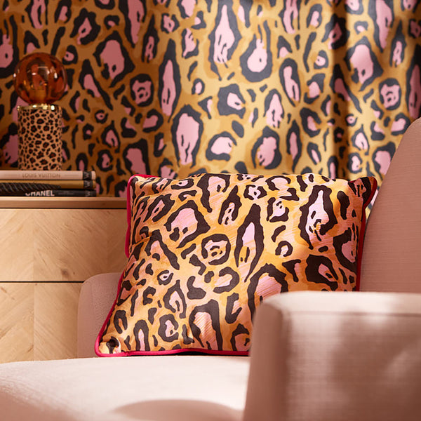 Pink leopard print cushions hotsell