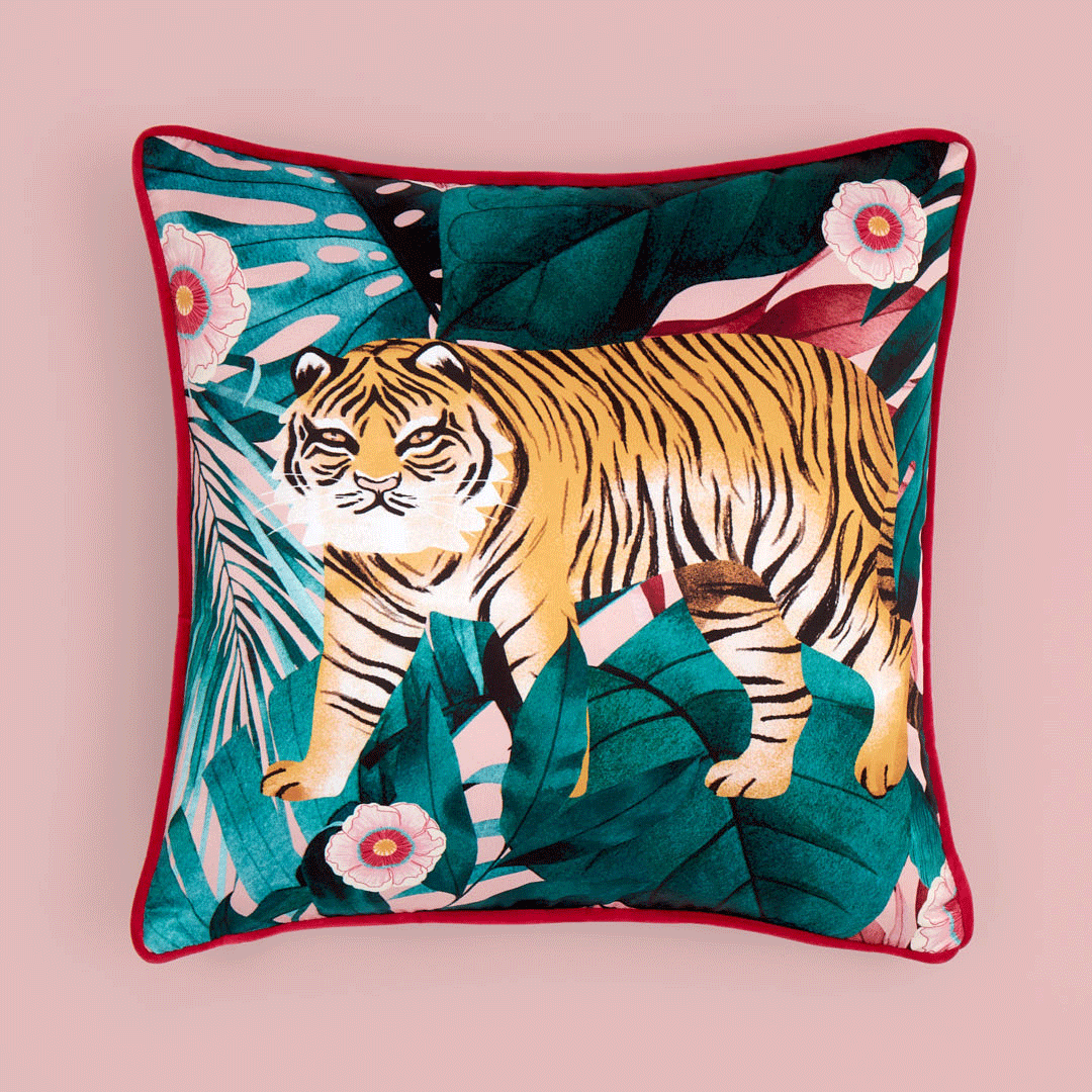 Jungle Is Massive Cushion in Sweet Pink