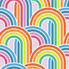 Wave After Wave Wallpaper in Rainbow Brights on Lavender