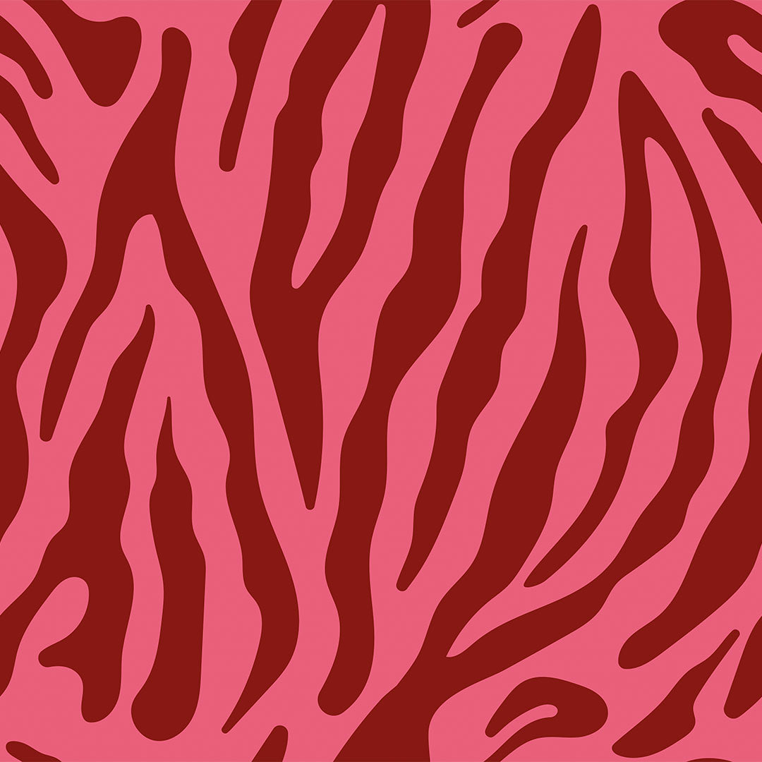 Sample of Good Vibrations wallpaper in Cherry red and Lychee