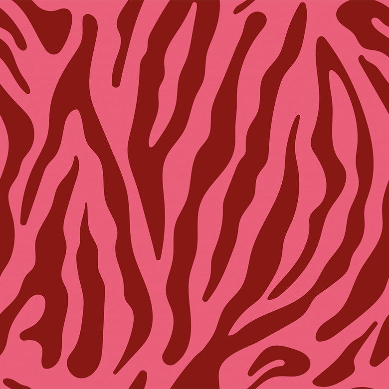 Sample of Good Vibrations wallpaper in Cherry red and Lychee