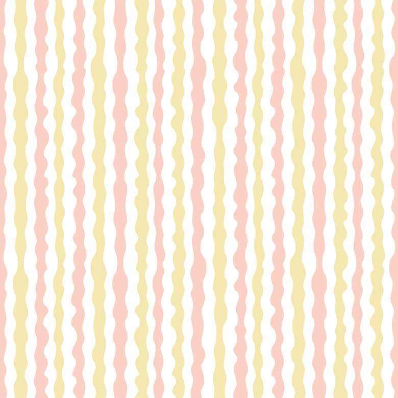 Get A Wiggle On Wallpaper in Candy Floss and Lemon Sherbet