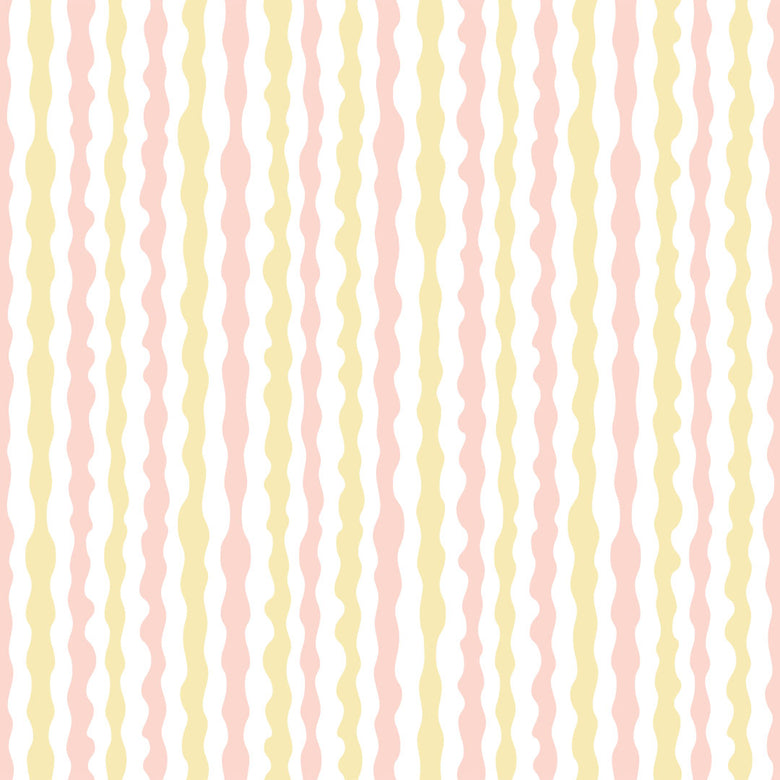 Sample of Get A Wiggle On Wallpaper in Candy Floss and Lemon Sherbet