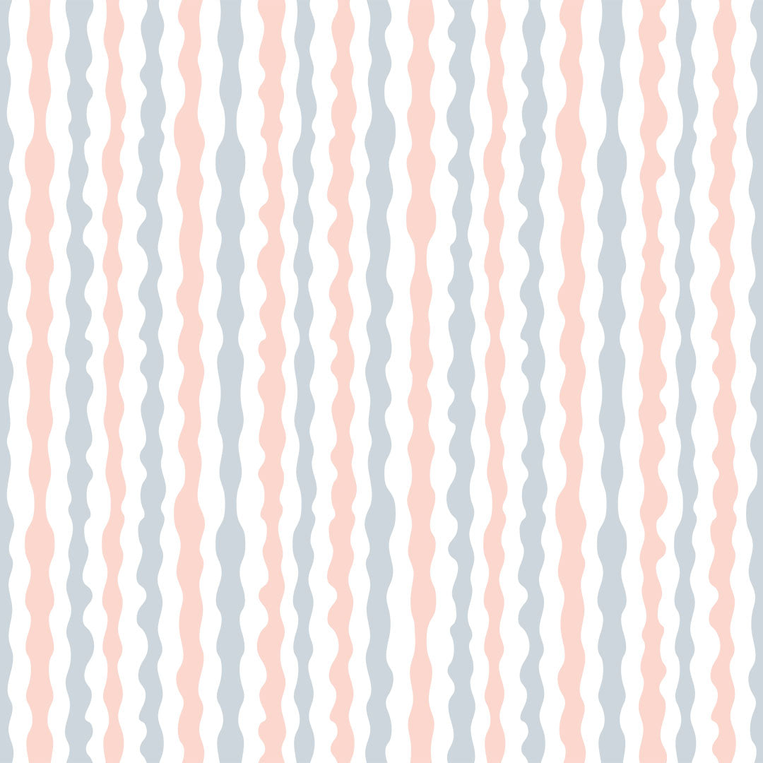 Sample of Get A Wiggle On Wallpaper in Candy Floss and Baby Blue