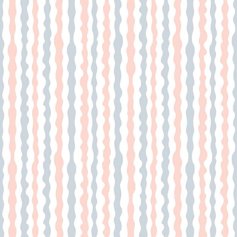 Sample of Get A Wiggle On Wallpaper in Candy Floss and Baby Blue