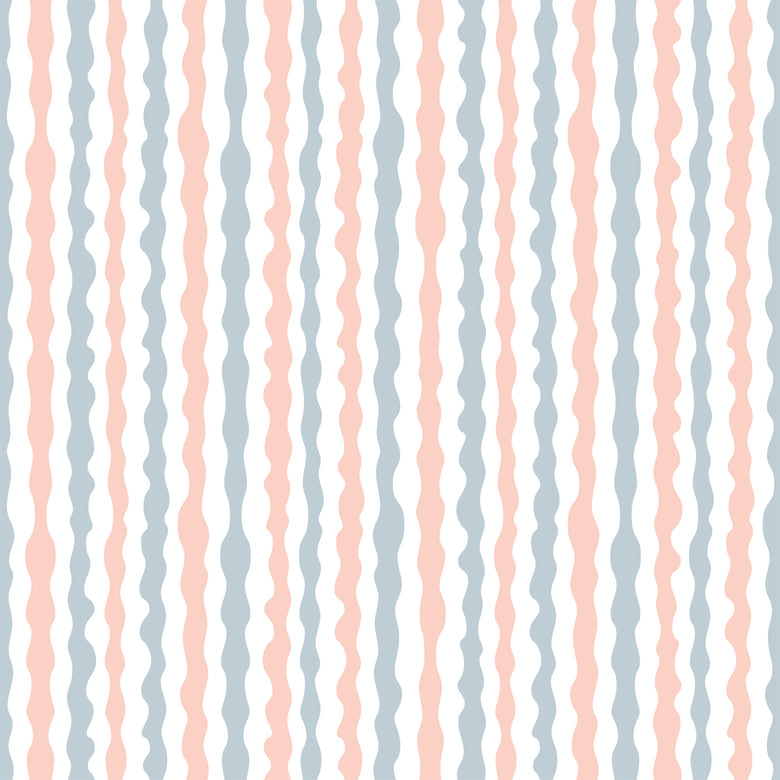 Get A Wiggle On Wallpaper in Candy Floss and Baby Blue
