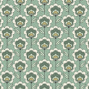 Happy Glamper Wallpaper in Sage, Elderflower and Vintage Cream