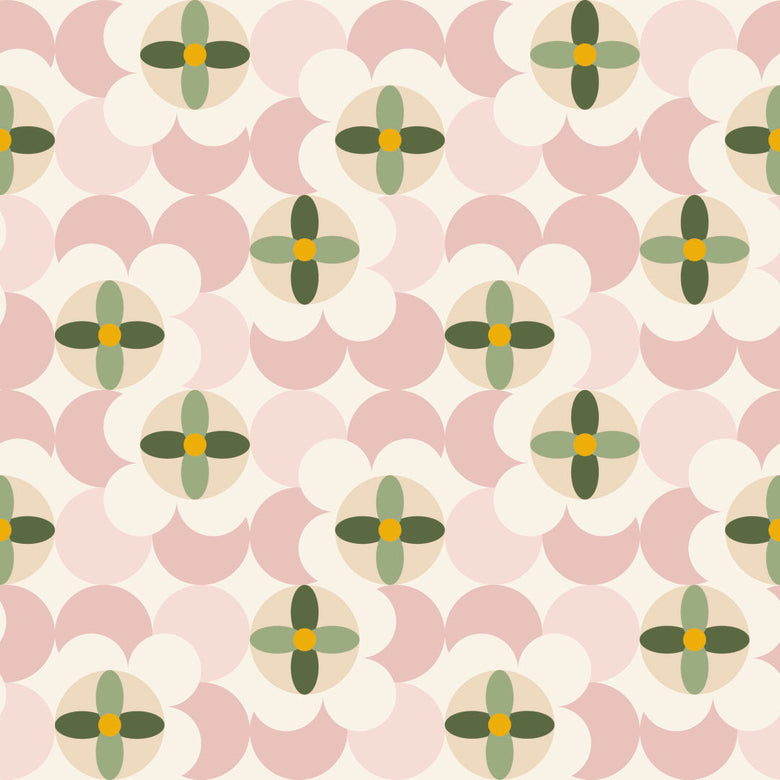 Sample of Day Dreamer Wallpaper in Vintage Pink and Olive on Gluten Free