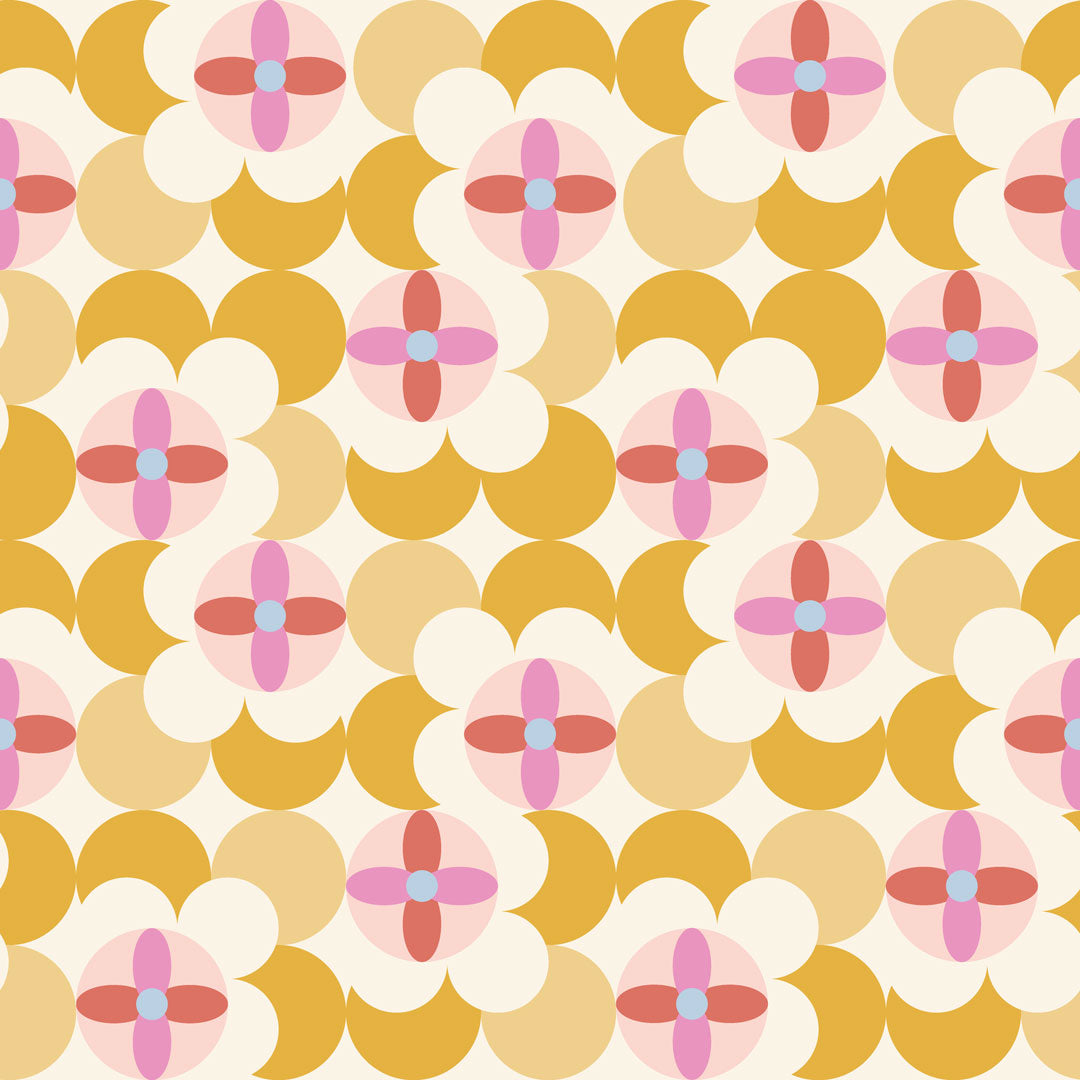 Day Dreamer Wallpaper in Mustard and Candy Floss on Gluten Free