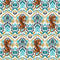 Sample of Clawdia Wallpaper in Gold and Teal