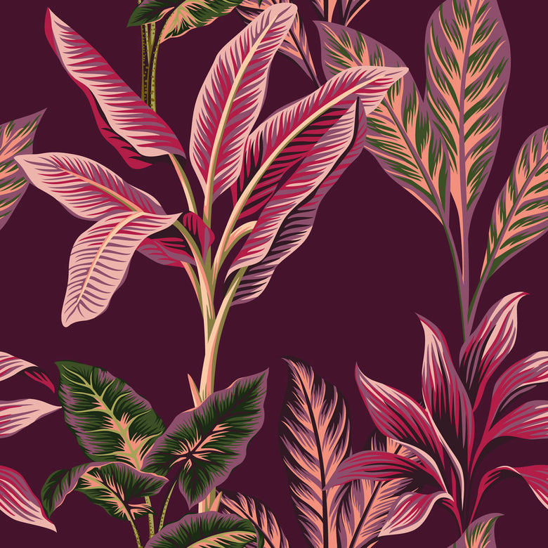 Sample of Paradiso Wallpaper in Viva Magenta