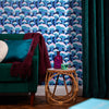 Fun Guy Wallpaper in Midnight Navy, Sky Blue and Pink