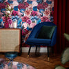 Creatures of the Night Wallpaper in Cobalt Blue and Shades of Pink