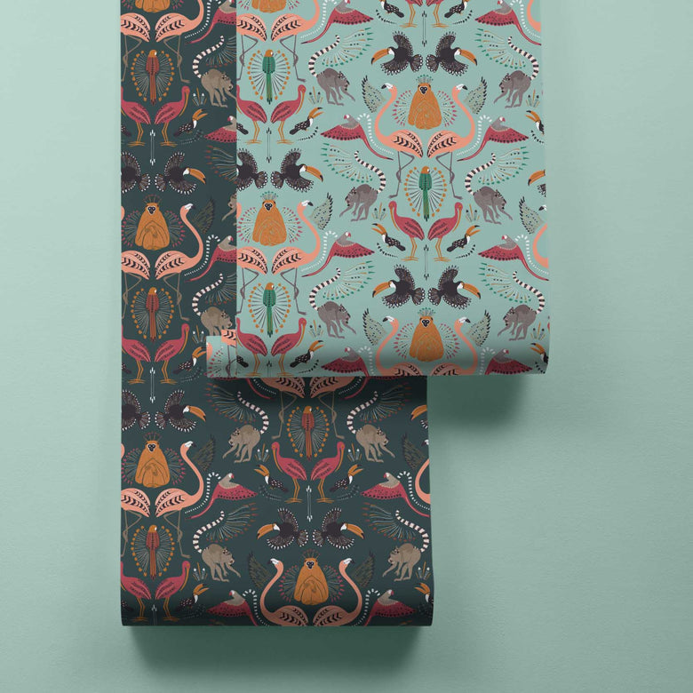 Madagascar Wallpaper in Blue and Green