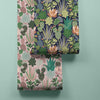 Plantopia Wallpaper in Space Blue, Shades of Green and Peach