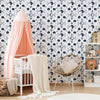 Nursery Wallpaper in Navy and White