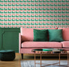 Retro Living Room in Pink and Green