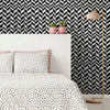 Bedroom with Monochrome Wallpaper
