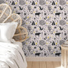 Woodland Wallpaper in White