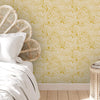 Bedroom with Yellow Zebra Print Wallpaper