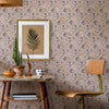 Vintage Style Dining Room with Floral Wallpaper