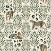 The Sultan Wallpaper in Sandstorm and Emerald Green