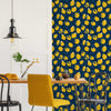 Dining Room with Bold Lemon Print Wallpaper