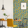 Retro Dining Room with Lemon Wallpaper