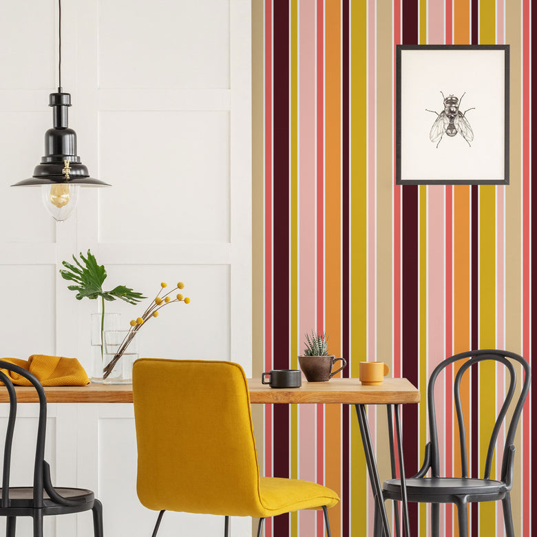 70's Coloured Stripe Wallpaper