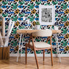 Home Office with Funky Wallpaper